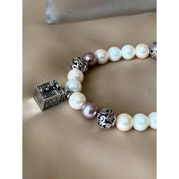 SOLD Valerie Parr Hill Faux Pearl Prayer Box Bracelet NEW WITH TAG - Picture 2 of 6